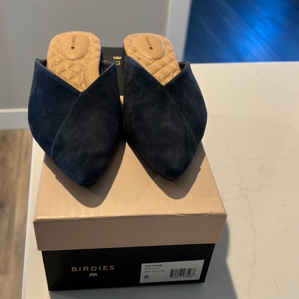 Birdies- NWT / Box navy(midnight) mules/ flats